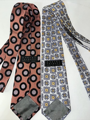 Lot of 2 ROBERT TALBOTT Best of Class Nordstrom Men's Silk Neck Ties Modern - Picture 2 of 2