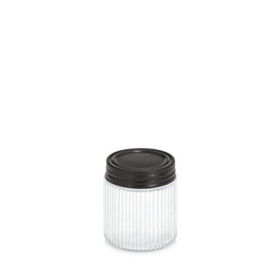 Glasbehälter mit Metalldeckel KITCHEN ESSENTIALS, geriffeltes Glas