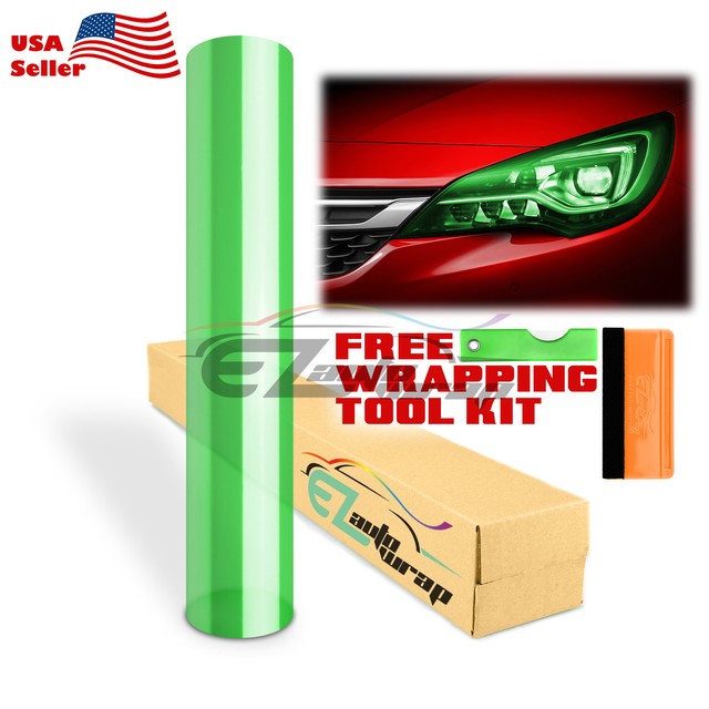 12"x96" Glossy Green Color Tint Headlights Fog Lights Taillight Vinyl