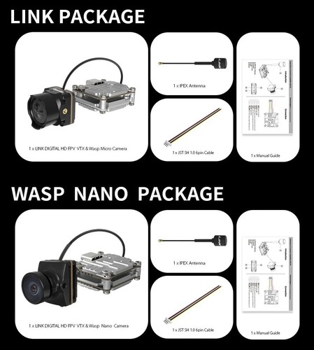 RunCam Link WASP Nano Air Unit FPV VTX 5.8GHz Transmitter 1280x720 120FPS Camera - Picture 6 of 12