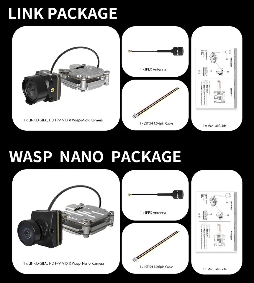 Cámara RunCam Link WASP 5,8 GHz Nano Air Unit FPV VTX 1280x720 120 FPS Foto 4 de 4