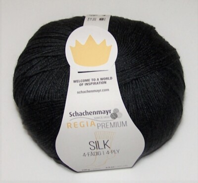 100gm ball Regia Premium SILK BLEND 4ply Fingering Sock yarn #00098 ANTHRAZIL
