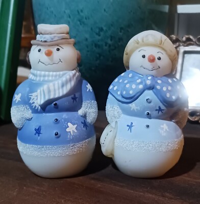 FENTON ART GLASS 2001  ''SKY & STAR''  FIGURINE SNOW COUPLE