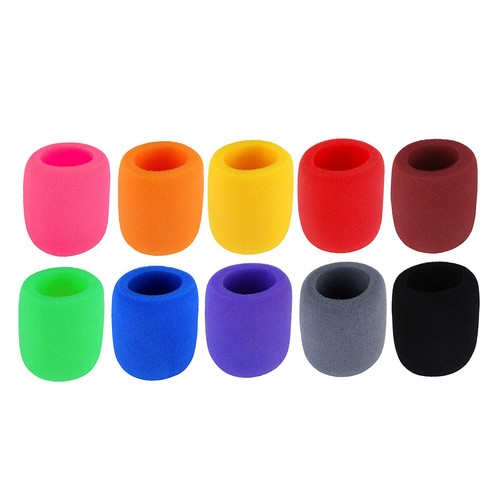 10x Microfono Portatile Colorato Parabrezza Schiuma Mic Cover per Stage Karaoke DJ - Foto 7 di 7