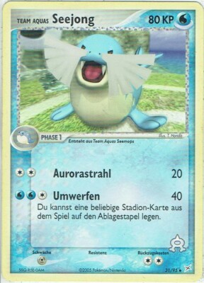 Pokemon Karte Team Magma vs Team Aqua Nr 31/95 Seejong englisch