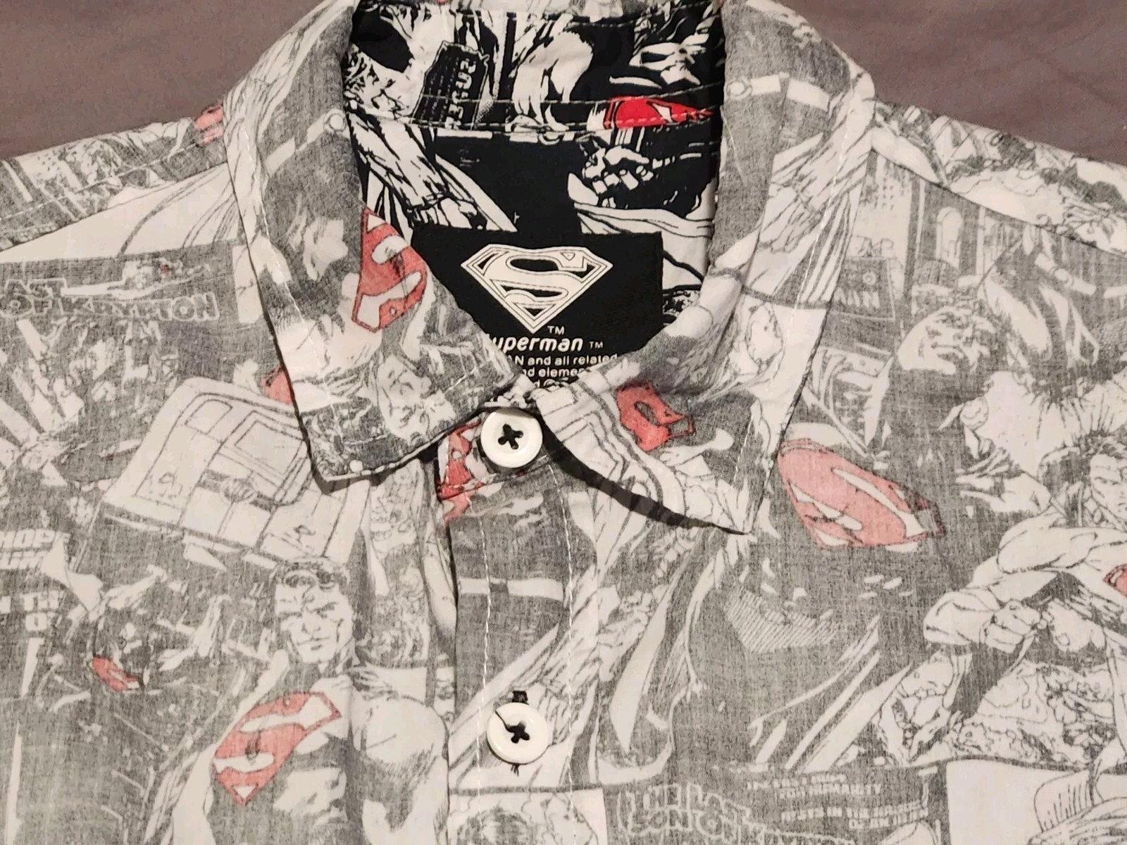 Superman Men's Reverse Print Small Button Down Sh… - image 7