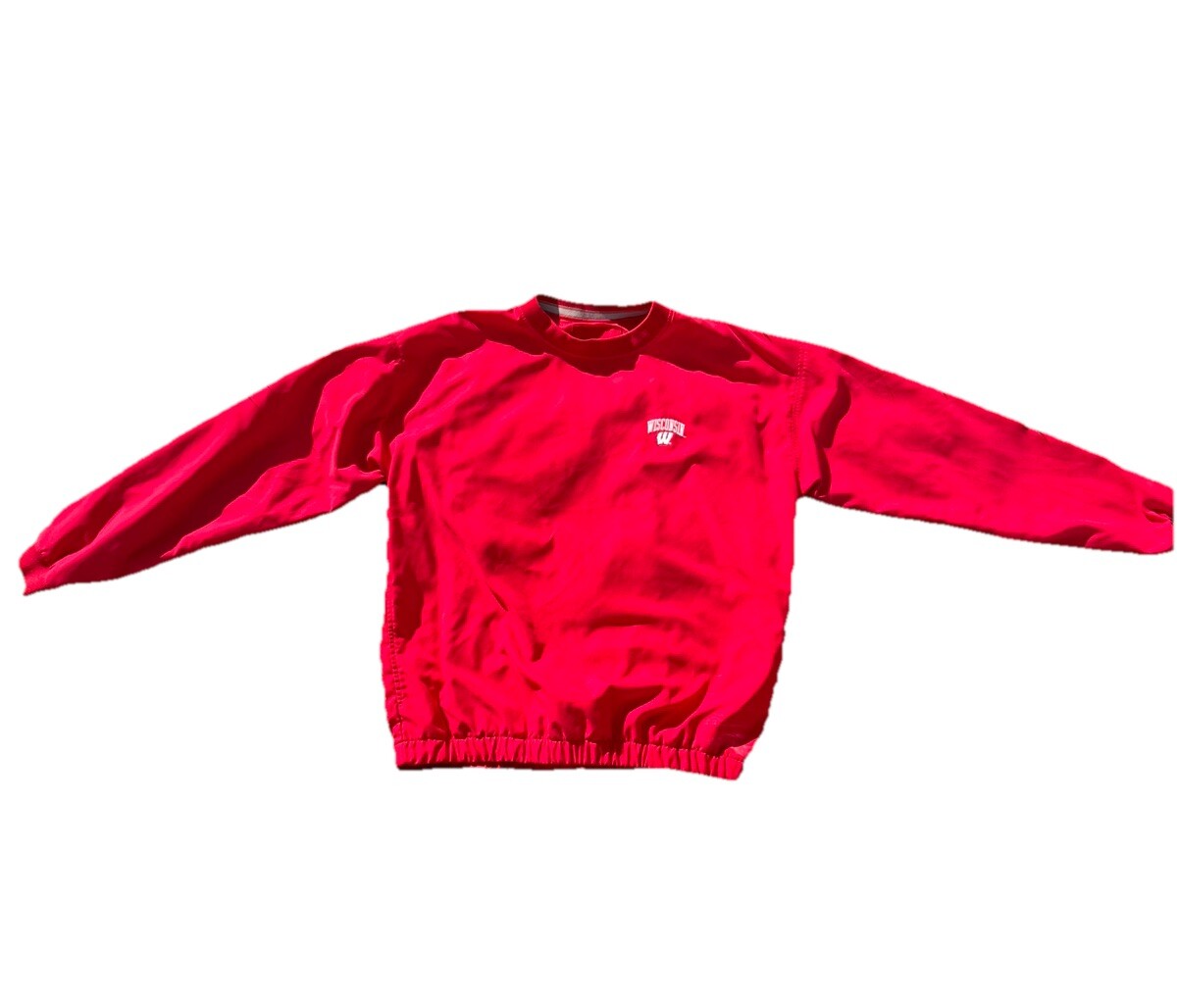 WISCONSIN BADGERS  NCAA CREWNECK Sweatshirt Men’s M Vintage Wind Breaker Footbal