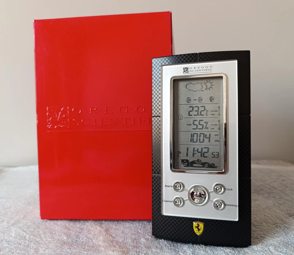 OREGON SCIENTIFIC FAW101-K "FERRARI MONZA" Stazione Meteo con Orologio e Sveglia - Immagine 2 di 4