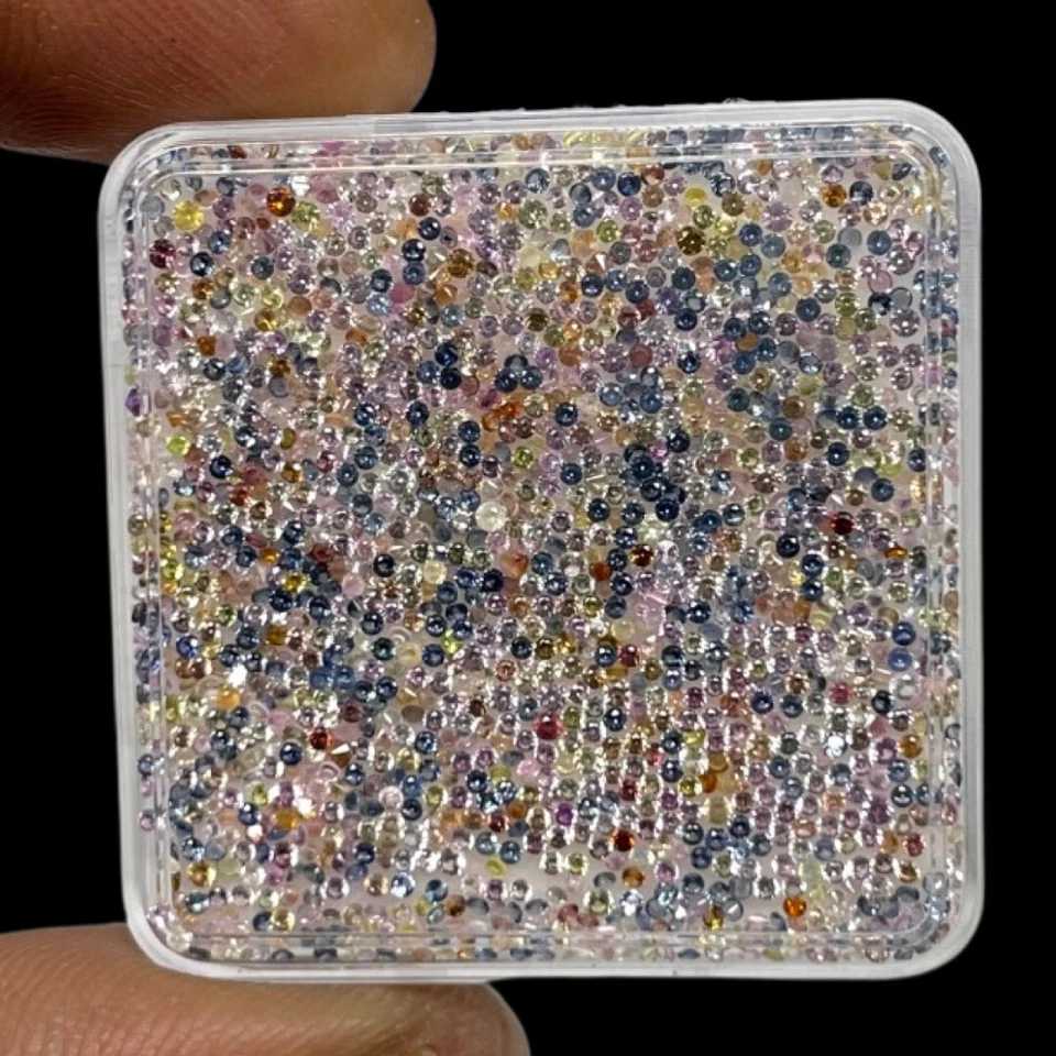 500 Stück Natürlich Multi Saphir 0.9mm-1mm Rund Diamantschliff Lose Edelsteine - Bild 3 von 4