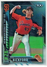 2016 BOWMAN CHROME SCOUTS TOP 100 INSERT #BTP-76 PHIL BICKFORD GIANTS