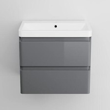 Image of Bathroom Vanity Basin Sink Unit Furniture Storage Set Free Standing Wall Hung