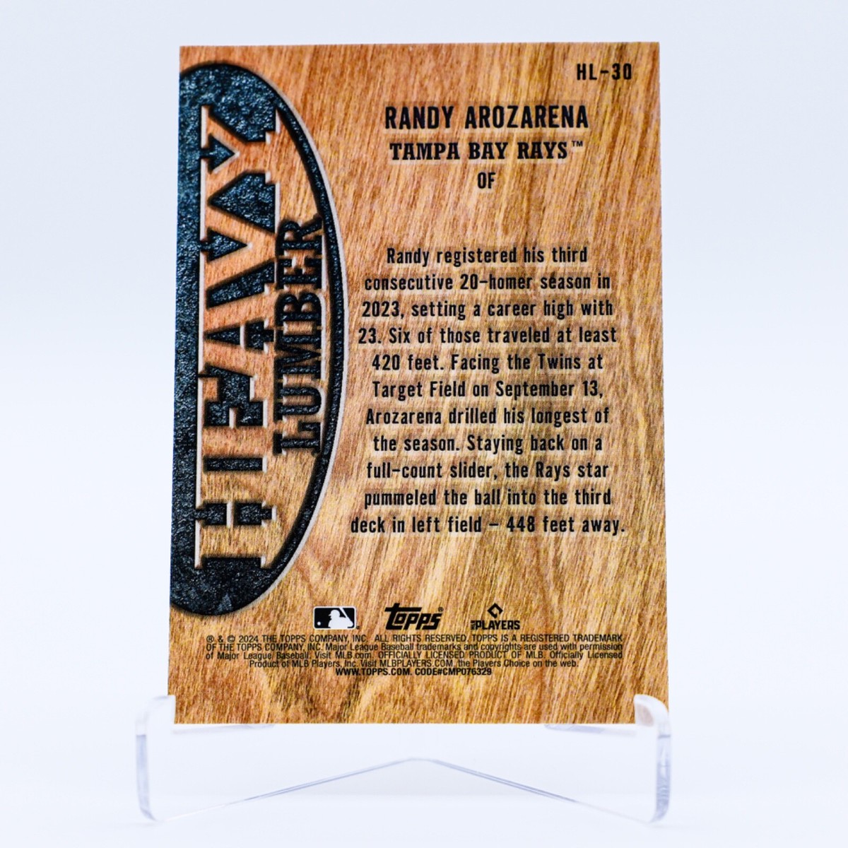 Randy Arozarena Heavy Lumber Autograph