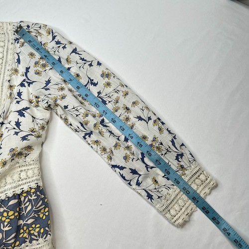 Anthropologie Roberta Midi Dress Floral Prairie Boho Cottagecore Blue White 8 - Picture 14 of 21