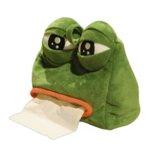 Funny Tissue Box Cover Plush Troll Sad Frog Face Napkin Paper Container Holder