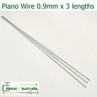 3 PCS 0.9mm Piano Wire Straight 30cm(11.81 inches) Lengths