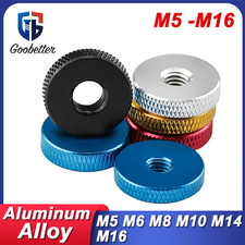 M5-M16 Aluminum Alloy Anodized Knurled Thumb Nuts Flat Thin Through Hole Nut