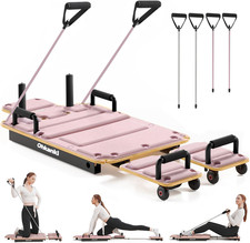 Pilates Reformer Board for Home Workout, 5-In-1 Pilates Equipment , Maple Wood D