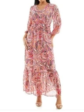 Nina Leonard chiffon Dress For Women Size Small Sheer Lined summer dress 