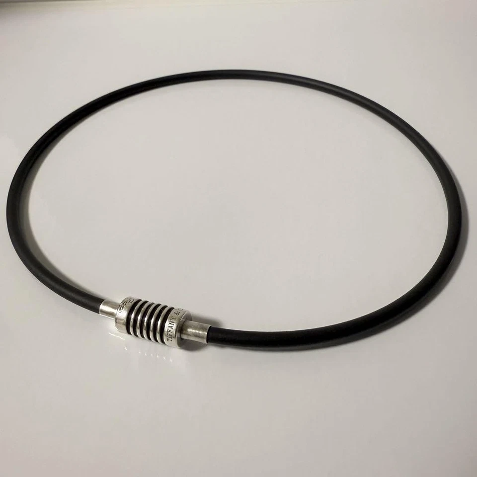 Tiffany & Co. Silver Paloma Picasso Groove Surfer Rubber Bracelet  FS - Image 2 of 4