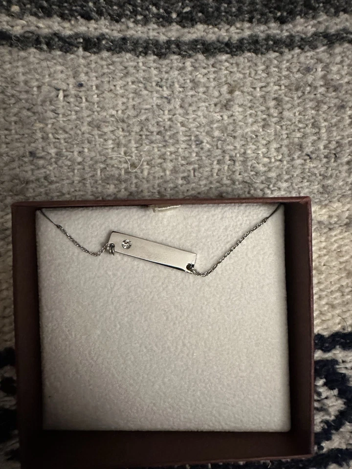 Collar de cadena colgante barra diamante IM LOVE HELZBERG 18" NUEVO DE STOCK  Foto 2 de 3