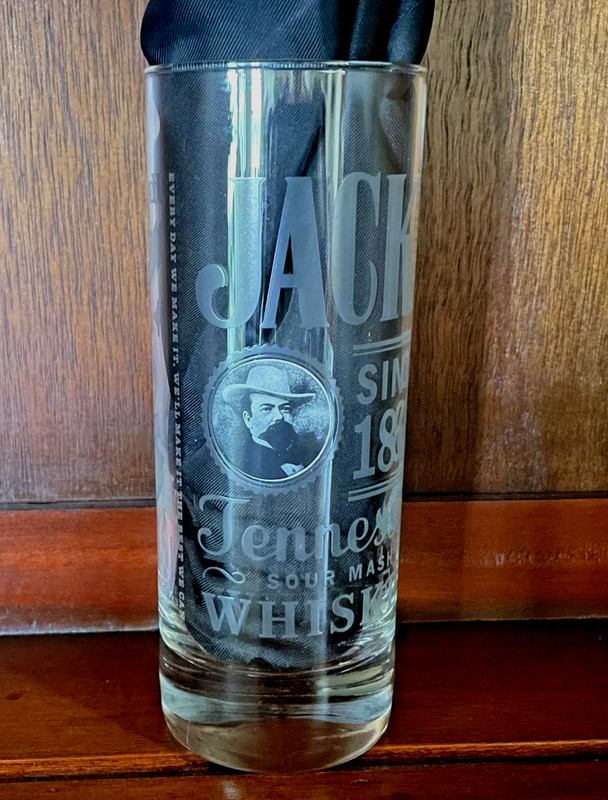 One Jack Daniels Since 1866 Tennessee Sour Mash Whiskey Clear Etched Glass