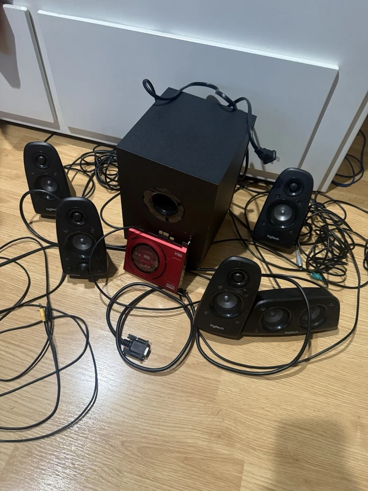 Logitech Z506 5.1 Surround Sound Speaker System With Sound Blaster Z PCIe Card - Image 3 of 4