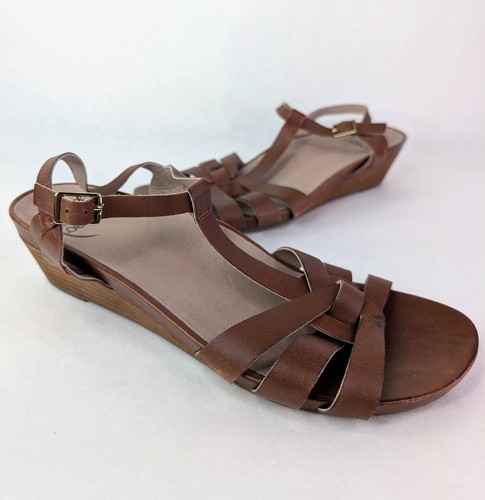 Abeo Bio Systems Leather Women's Strappy Sandals Brown Size 10