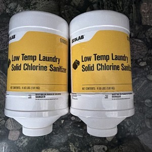 Ecolab 6100975 Low Temp Laundry Solid Chlorine Sanitizer 2 Pack
