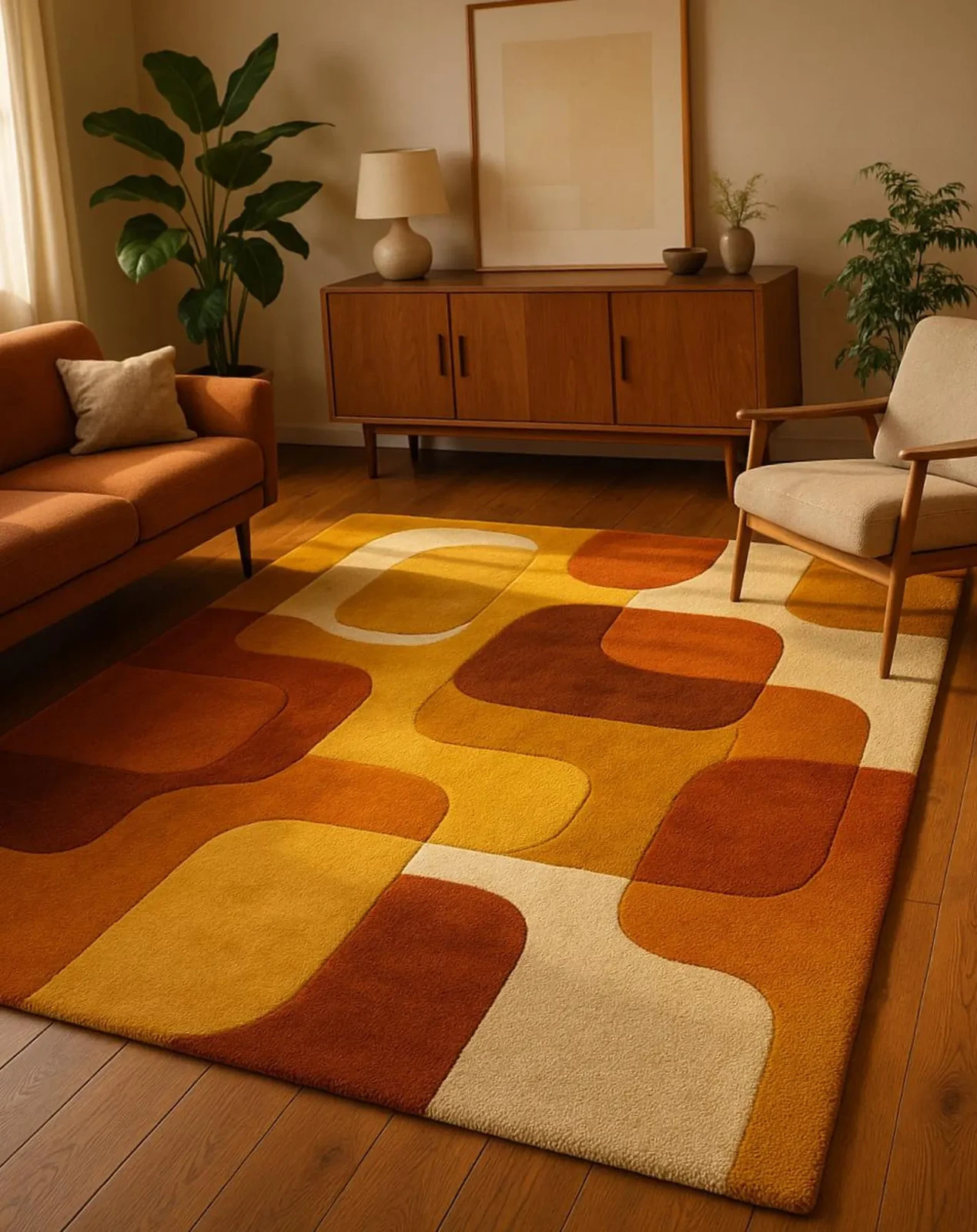 Modern Hand Tufted Wool Rug Color Multicolor Geometric Handmade Carpet Rug