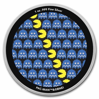 PAC-MAN™ Pixel Pattern 1 oz Colorized Silver Round | eBay