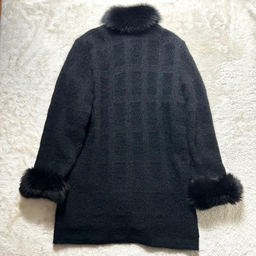 Yves Saint Laurent, fur coat, fox fur, mohair blend, black, size M, Good product thumbnail 23