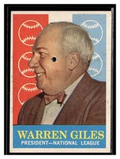 1959 Topps #200b Warren Giles : Gray/darker back