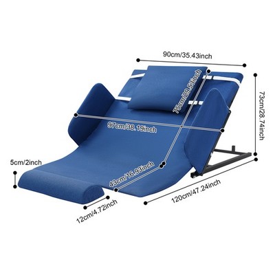 Electric Adjustable Bed Backrest Lift 80?? Elderly Support w/ Handrails Blue