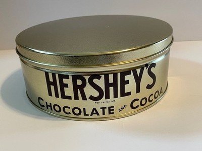 Vintage Hershey's Chocolate and Cocoa Cookie Tin- 8'' Diameter