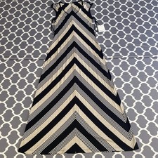 Calvin Klein Women’s Cotton Maxi Sleeveless Striped Dress Size 8 NWT MSRP $99