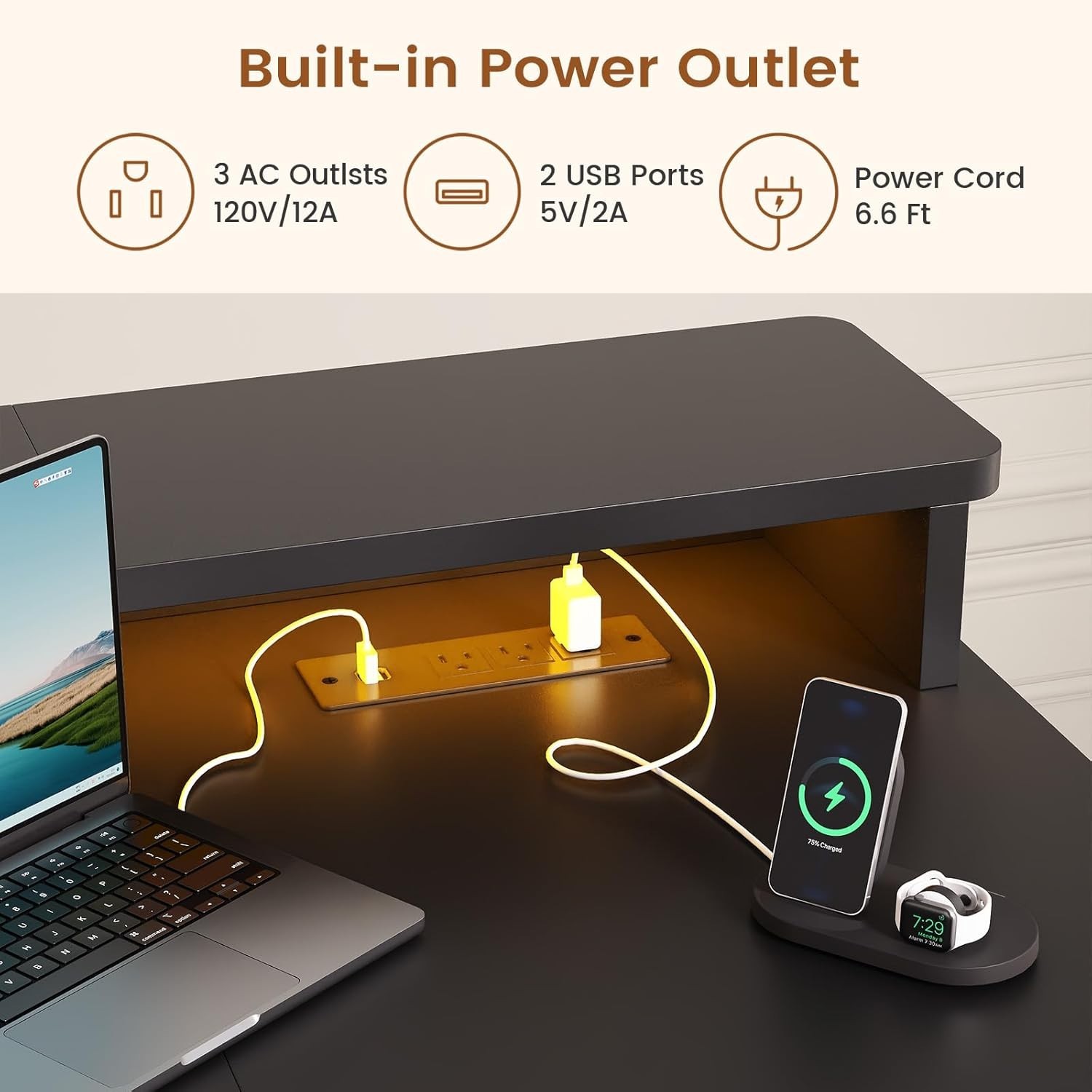 59" L Shaped Electric Standing Desk, Sit Stand Computer Table for Home Office