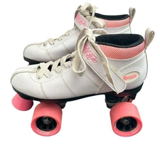 Chicago Ladies Bullet Speed Skates size 7 EUR 39-40 Pink White 4 Wheelers