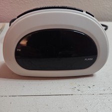 Digital Sharp Alarm Clock, Cosmic Silver, Easy to Set Controls, Red LED Display