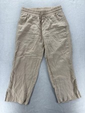 Quince Linen Drawstring Pants Womens XL Beige Relaxed Wide Leg Elastic Waist