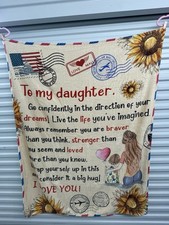Throw Blanket To My Daughter From Mom 50x60 Inch Cover Soft Bedding Gift