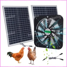 1200CFM Solar Powered Attic Ventilator Gable Roof Vent Fan w/ 30W Foldable panel