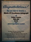 2025-26 Topps Flagship Walker Kessler Marks of Excellence Auto Redemption ME-WK