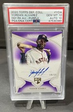 2020 Topps Definitive Collection Yordan Alvarez RC Rookie Auto Purple /10 PSA 10