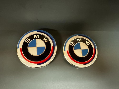 2-Pack BMW 82mm & 74mm Hood/Trunk Emblem Logos – Black Finish