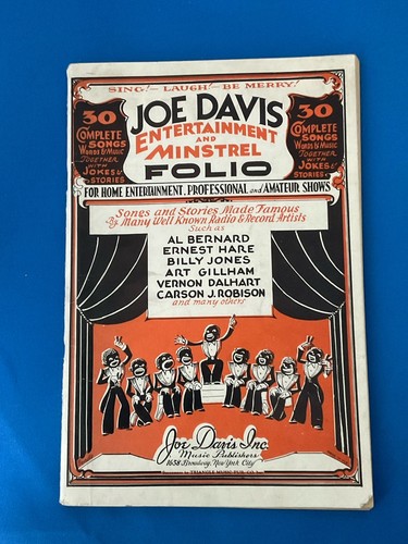 1931 Joe Davis Entertainment & Minstrel Folio 66 Pages