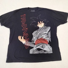 Dragon Ball Z Super Goku Kanji Print Mens Large Black Red Anime