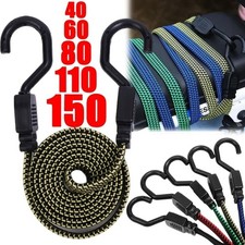 Heavy Duty Flat Bungee Cord Elastic Car Motorcycle Luggage Strap Hooks