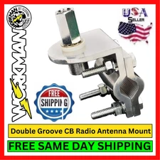 Workman BRV-1 CB Antenna 3-Way Double Groove Mirror Mount w/ SO239 Stud Bracket