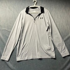 Under Armour ColdGear Men s Sweatshirt Size M Gray 1/4 Zip Loose Fit Athletic