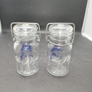 The Plaza Hotel Jars w/ Wire Bale Lid, Wheaton 9 fl oz. 5" Tall (x2)